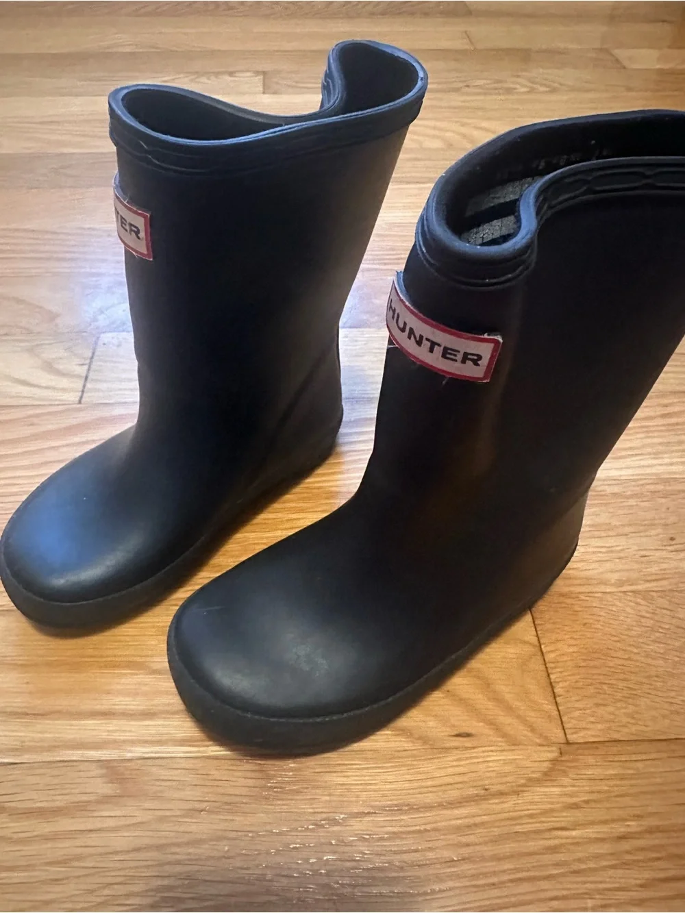 Hunter Kids Black Waterproof Rain Boots - Classic Logo